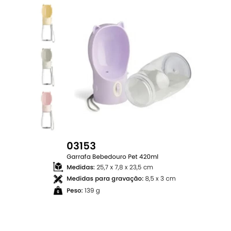 Garrafa Bebedouro Pet 420ml personalizado — Limeira Brindes