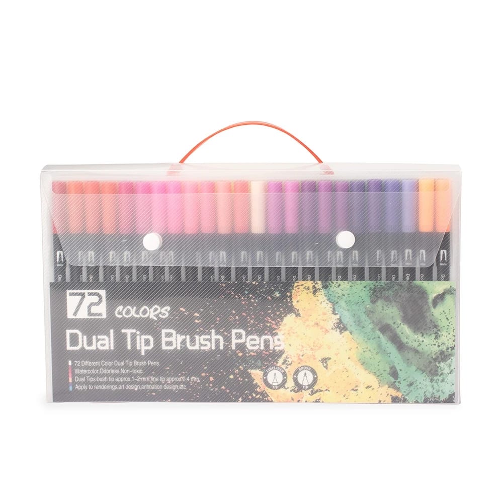 Kit Canetinhas Ponta Dupla 72 Cores