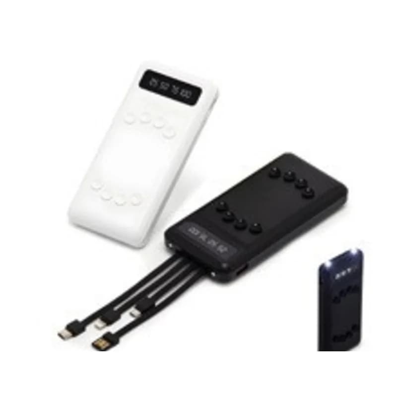 Power Bank 10.000mAh com Lanterna e Multissaídas personalizado — Limeira Brindes