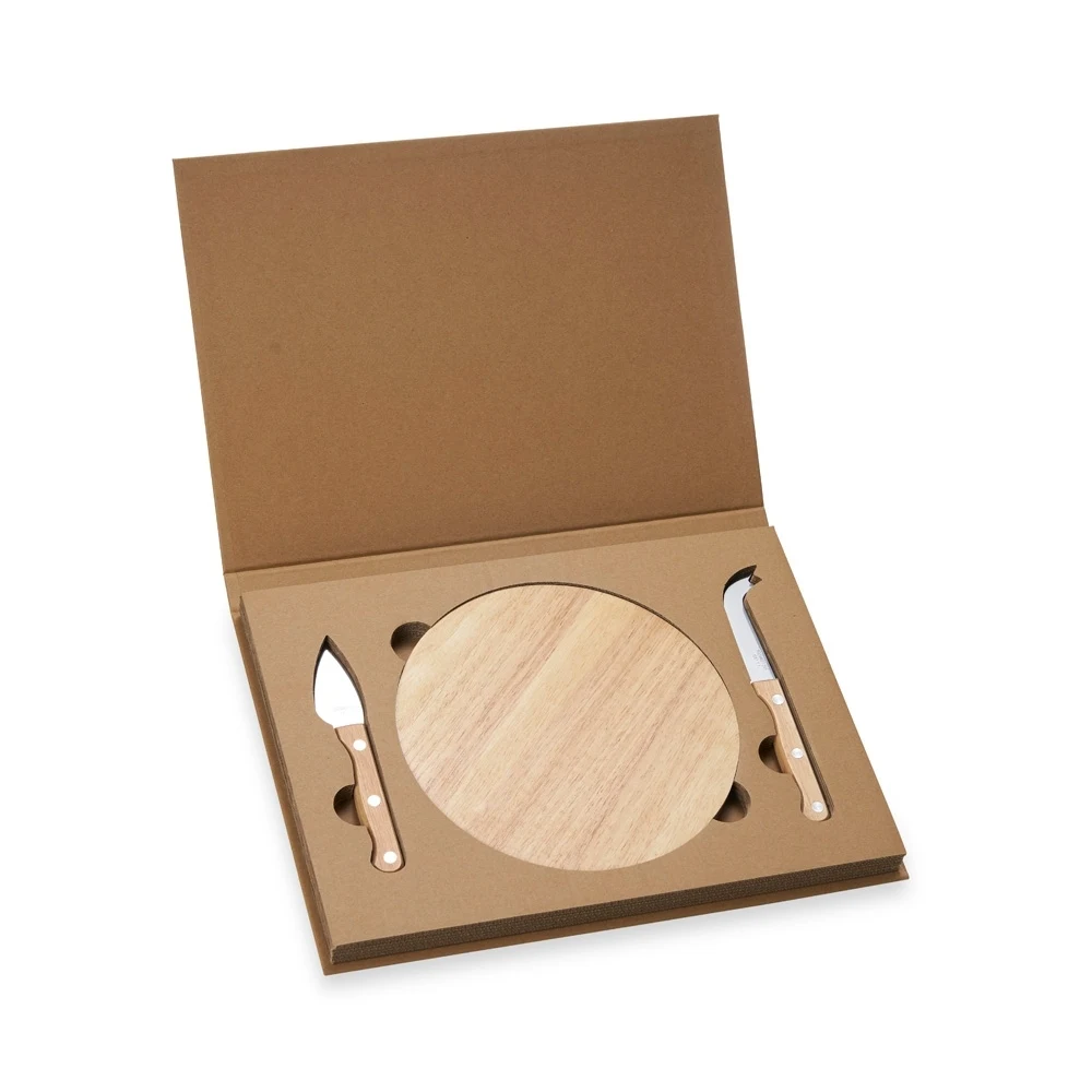 Kit Queijo 3 Peças, cor BAMBU