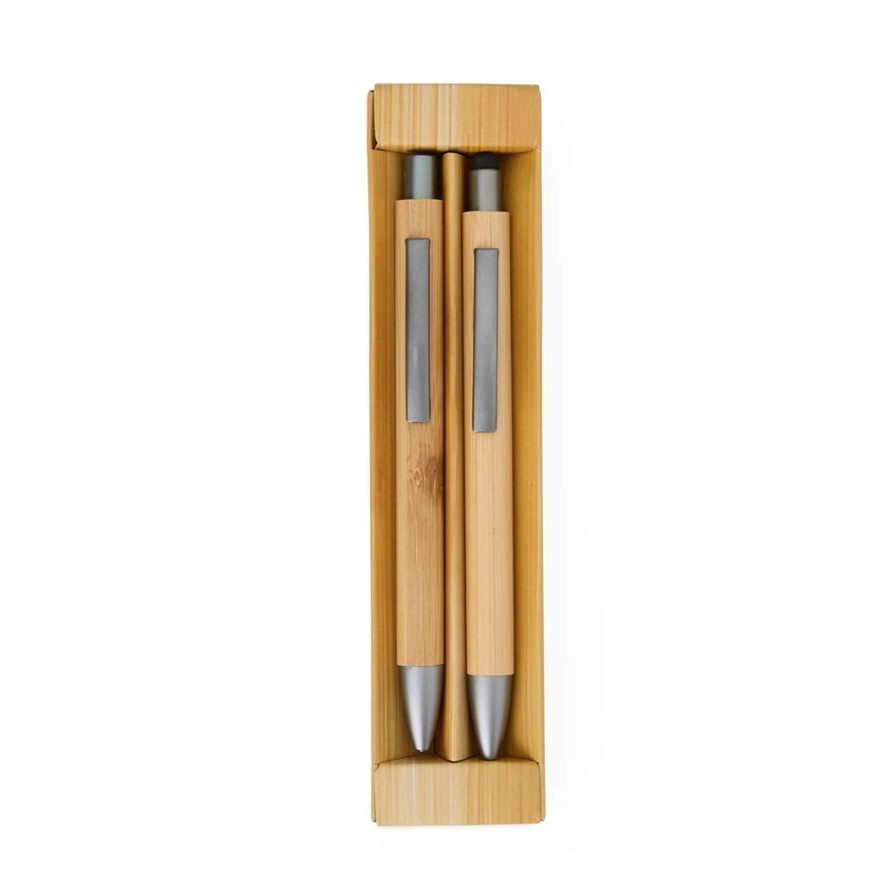 Kit Ecológico Caneta e Lapiseira Bambu, cor BAMBU