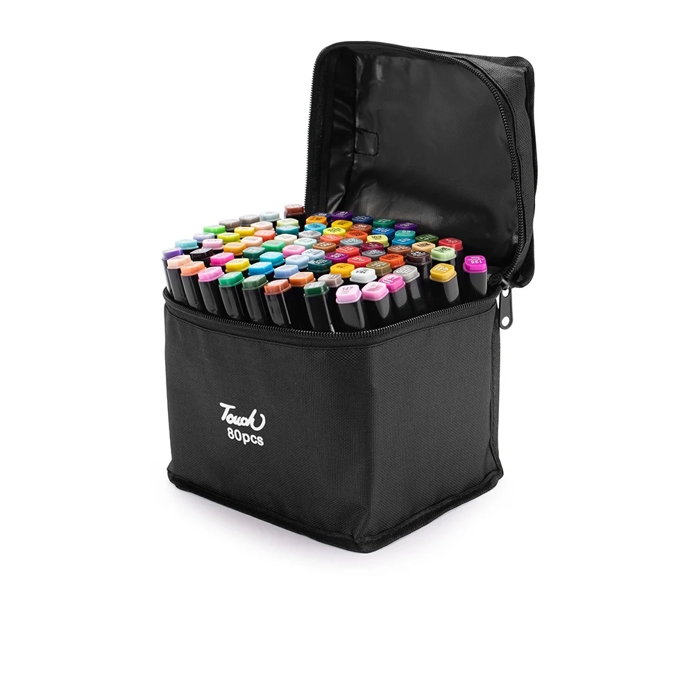 Kit Canetas Marcadoras Pontas Duplas com 80 Cores, cor COLORIDO