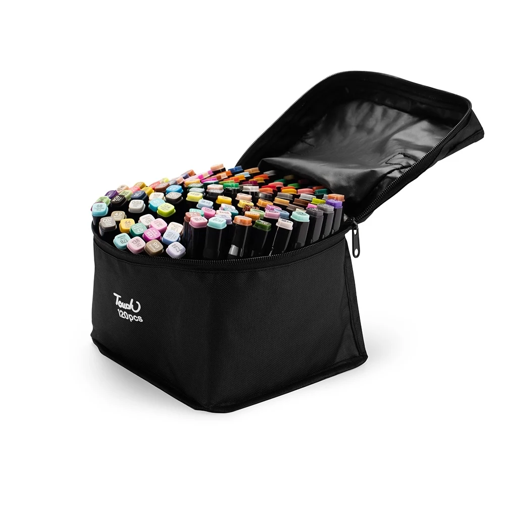 Kit Canetas Marcadoras Pontas Duplas com 120 Cores, cor COLORIDO