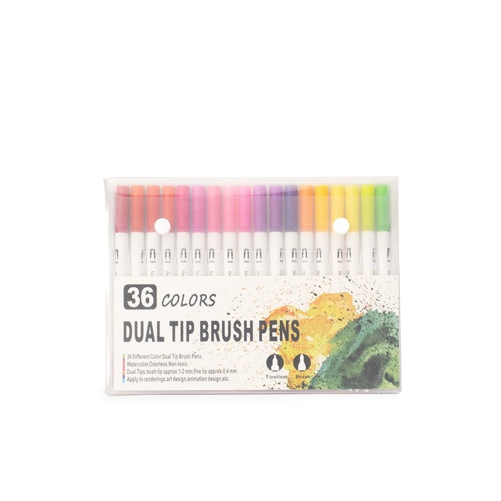 Kit Canetinhas Ponta Dupla 36 Cores, cor COLORIDO