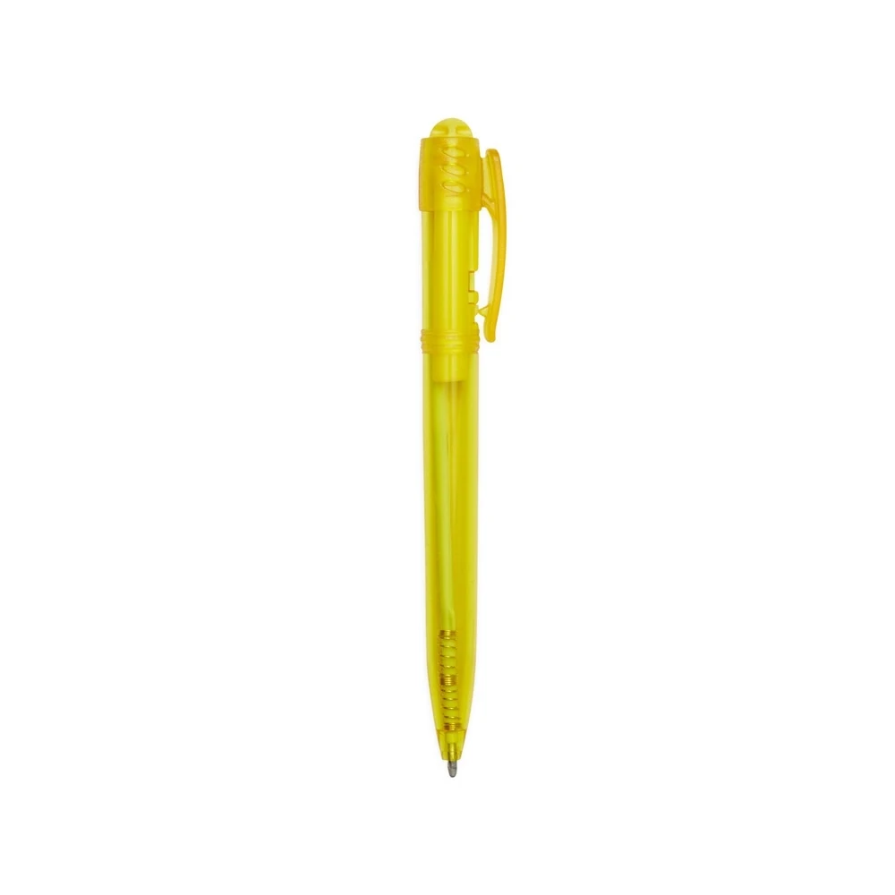 Caneta Plástica, cor AMARELO