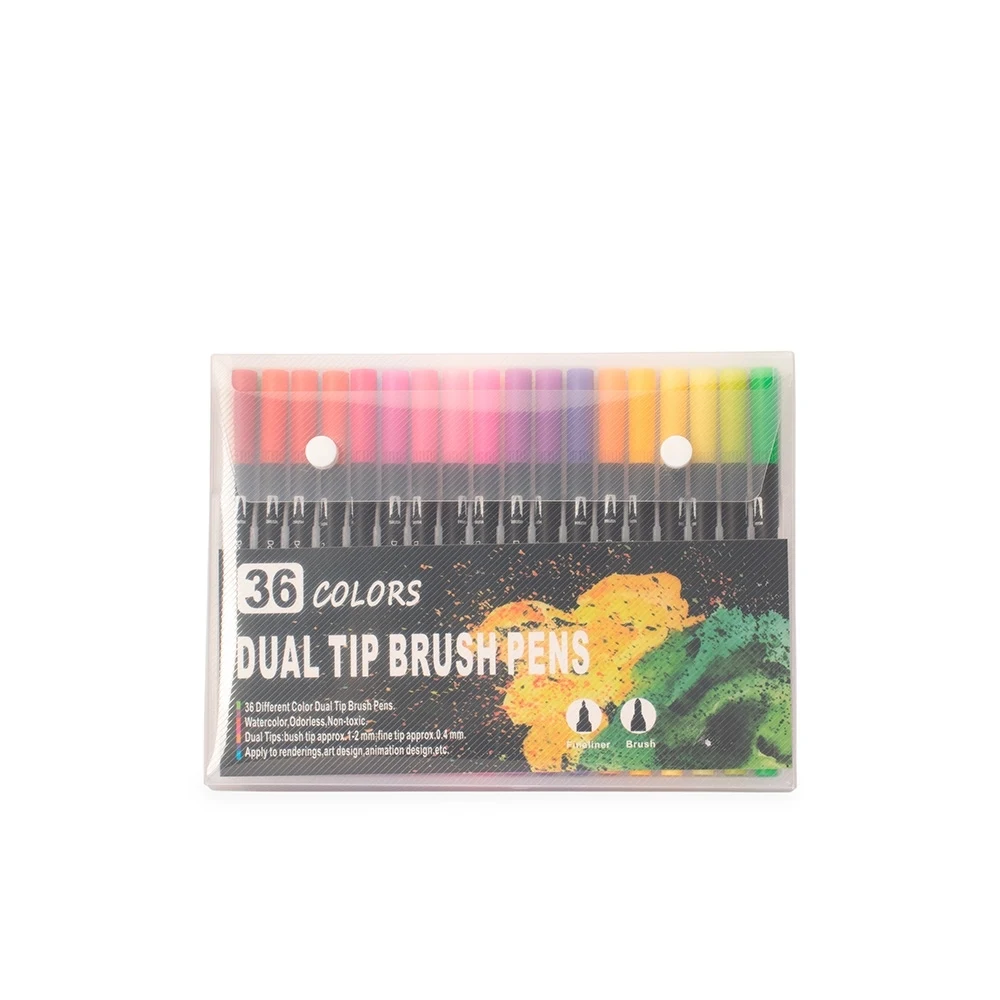 Kit Canetinhas Ponta Dupla 36 Cores, cor COLORIDO