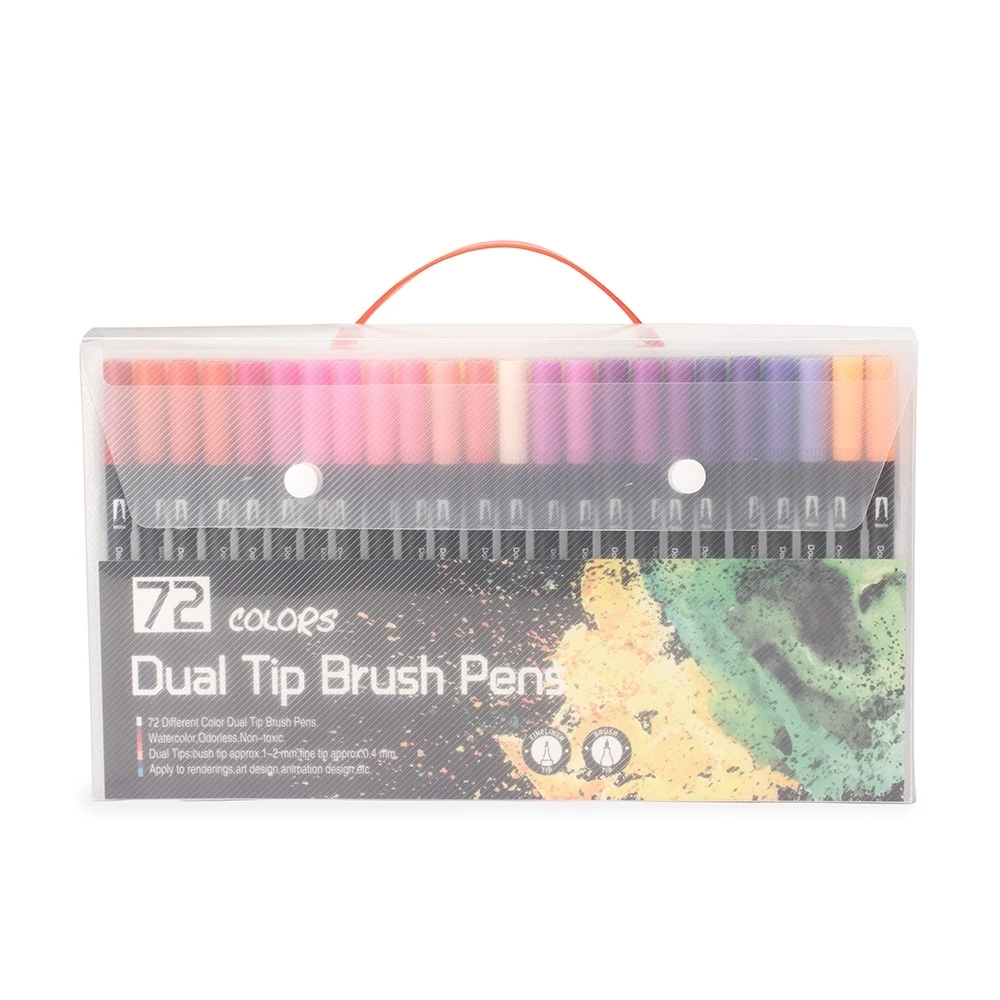 Kit Canetinhas Ponta Dupla 72 Cores, cor COLORIDO