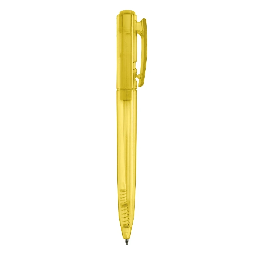 Caneta Plástica Translúcida, cor AMARELO