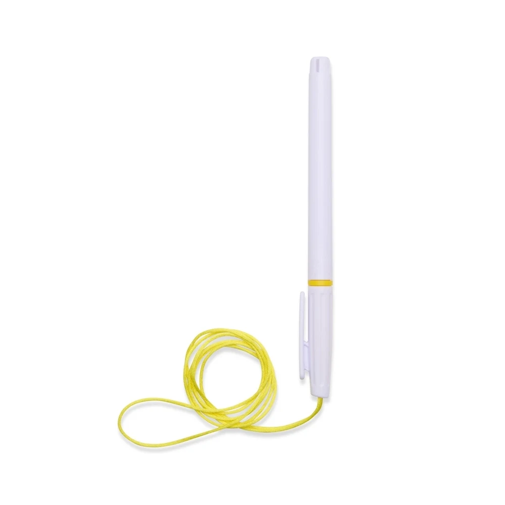 Caneta Plástica Com Cordão, cor AMARELO