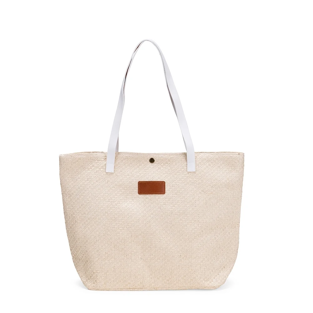 Bolsa Palha Trançada, cor BEGE