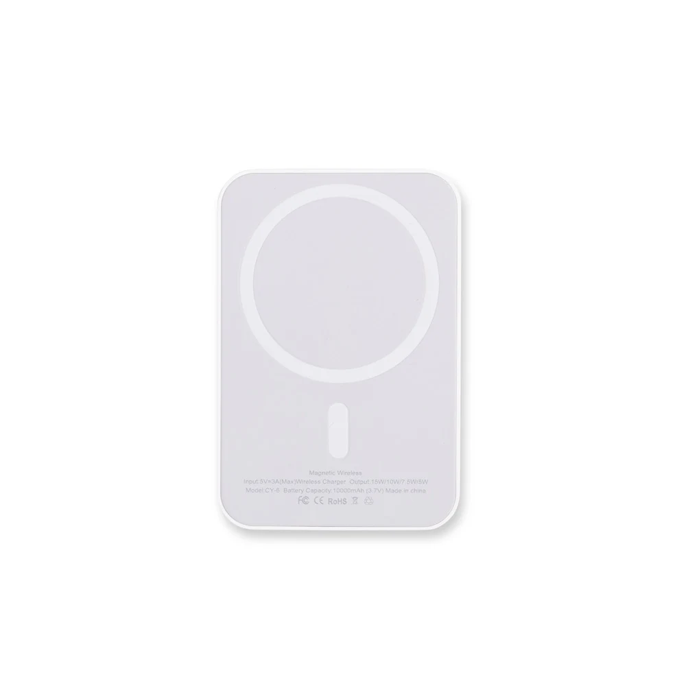 Power Bank 10.000mAh com Carregamento via Indução, cor BRANCO