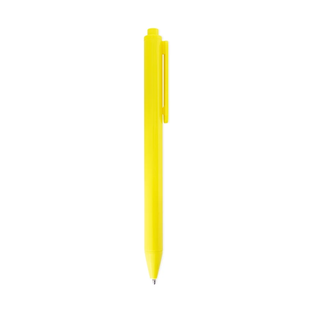 Caneta Plástica, cor AMARELO