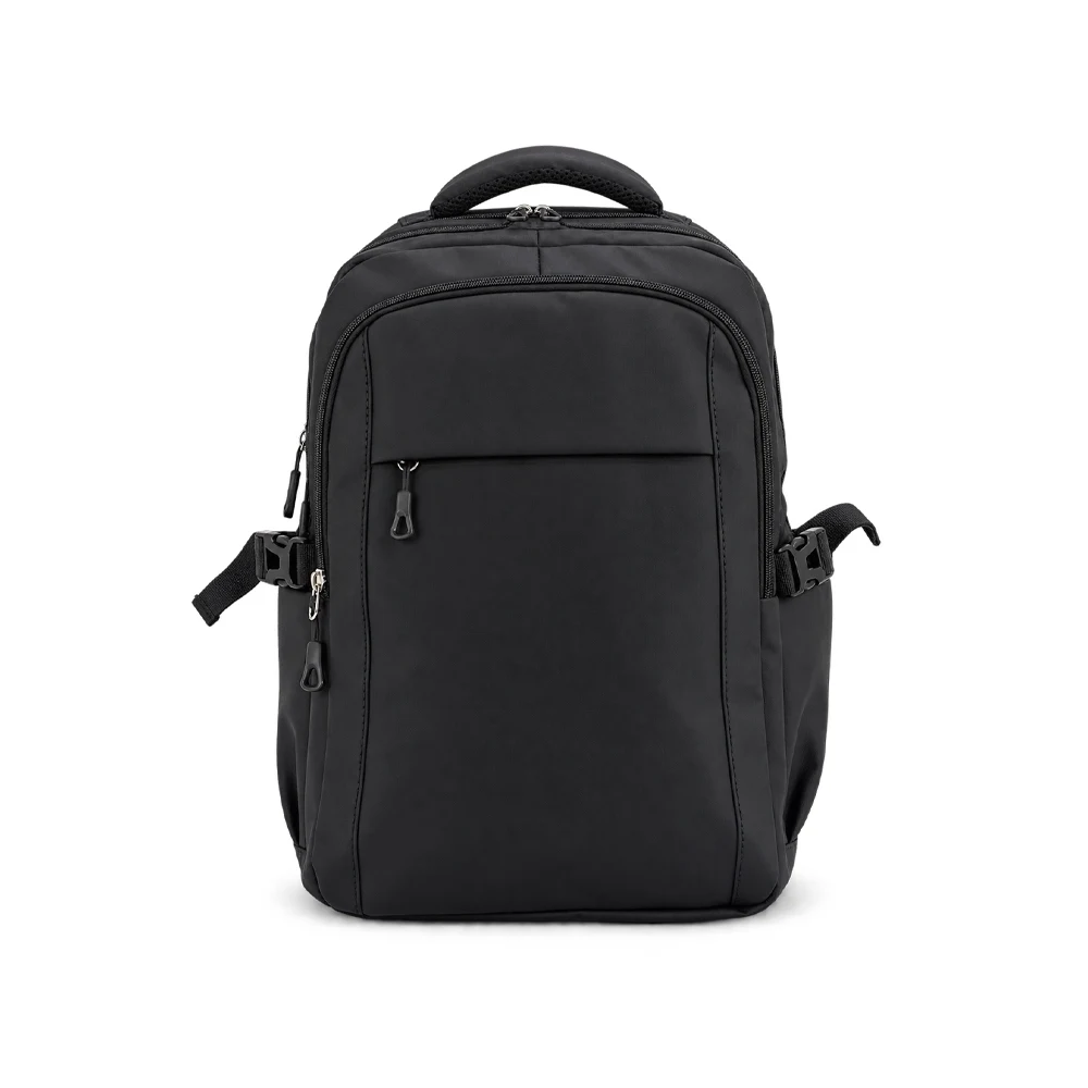 Conjunto Mochila e Pochete Couro Sintético, cor PRETO