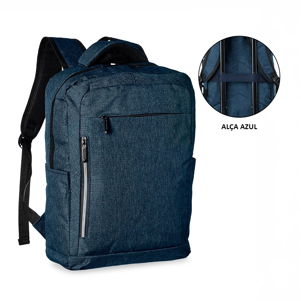 Mochila de Nylon USB 20L, cor AZUL COM AZUL
