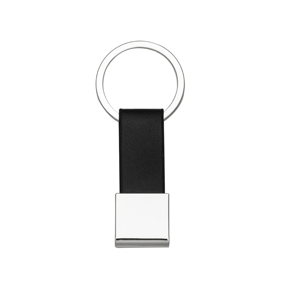 Chaveiro Metal com Couro, cor PRATA
