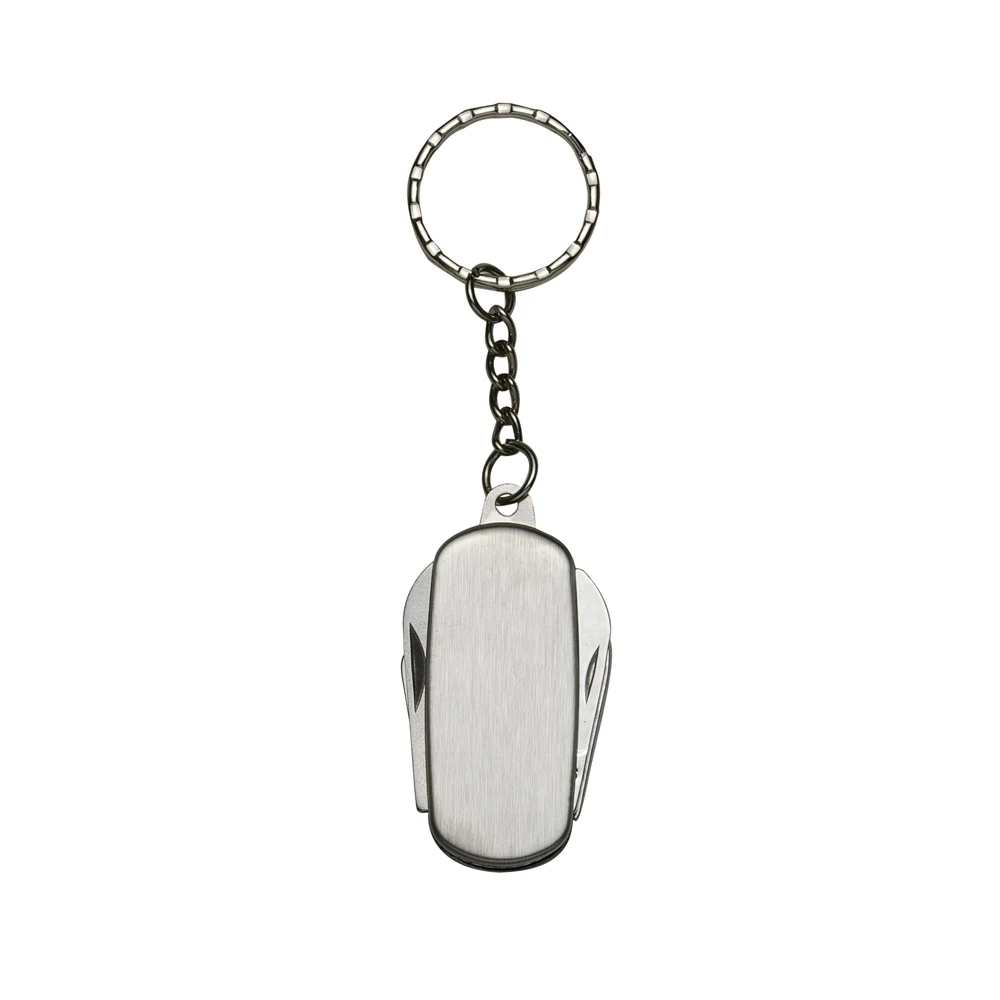 Chaveiro Metal Canivete 4 Funções, cor PRATA