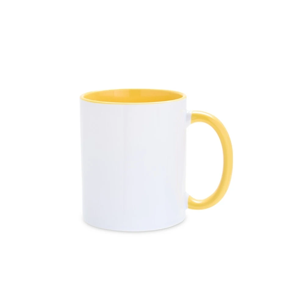 Caneca Cerâmica 330ml, cor AMARELO