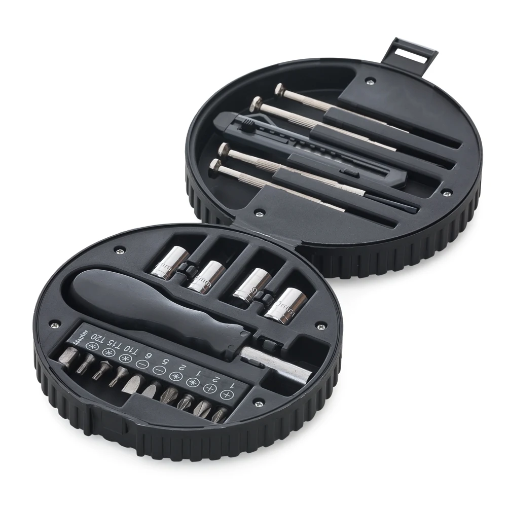 Kit Ferramentas 20 Peças, cor PRETO