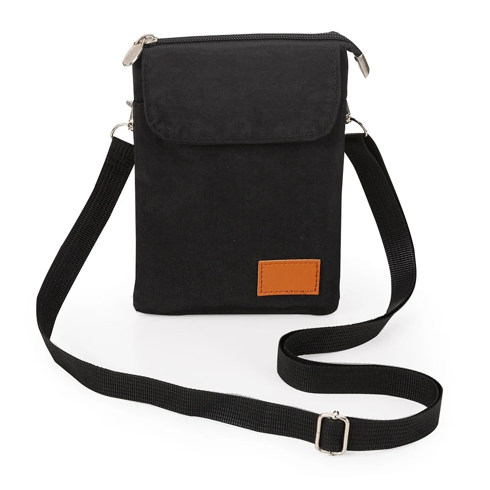 Mini Bolsa Transversal de Nylon 1L, cor PRETO