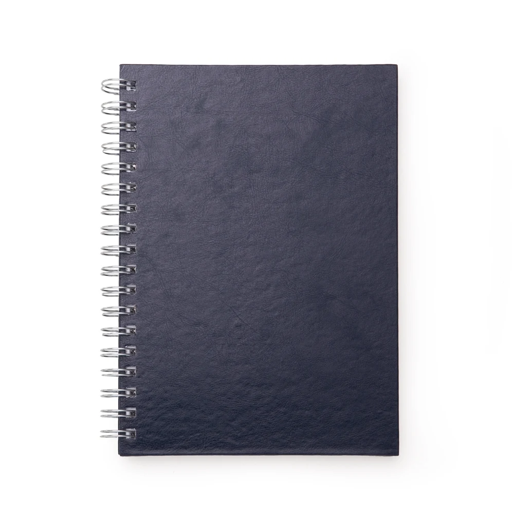 Caderno de Couro Sintético, cor AZUL ESCURO