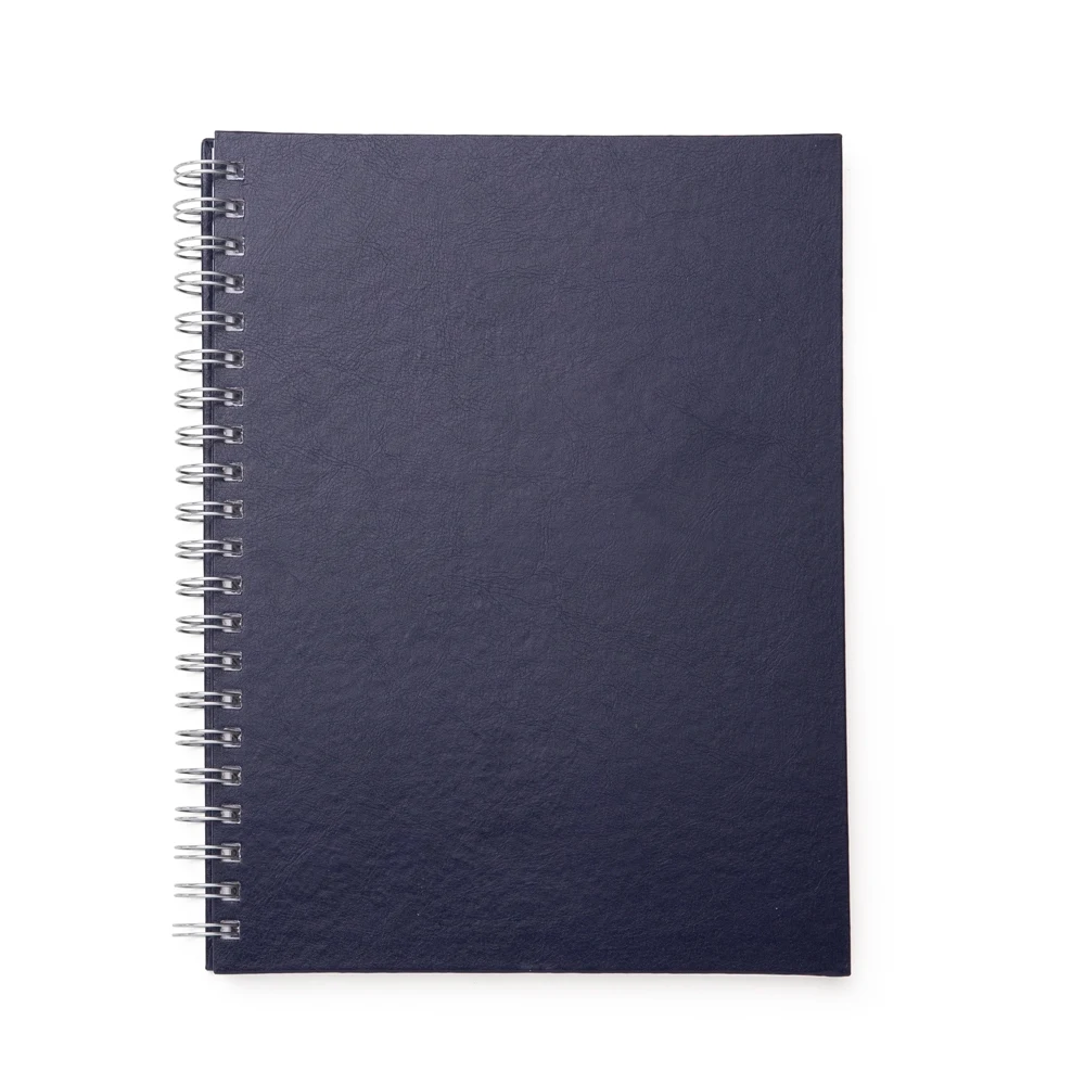 Caderno de Couro Sintético, cor AZUL ESCURO