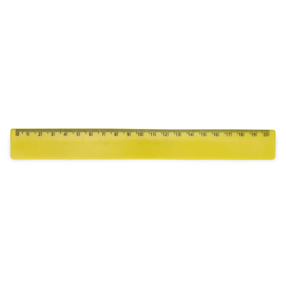 Régua Plástica 20cm, cor AMARELO