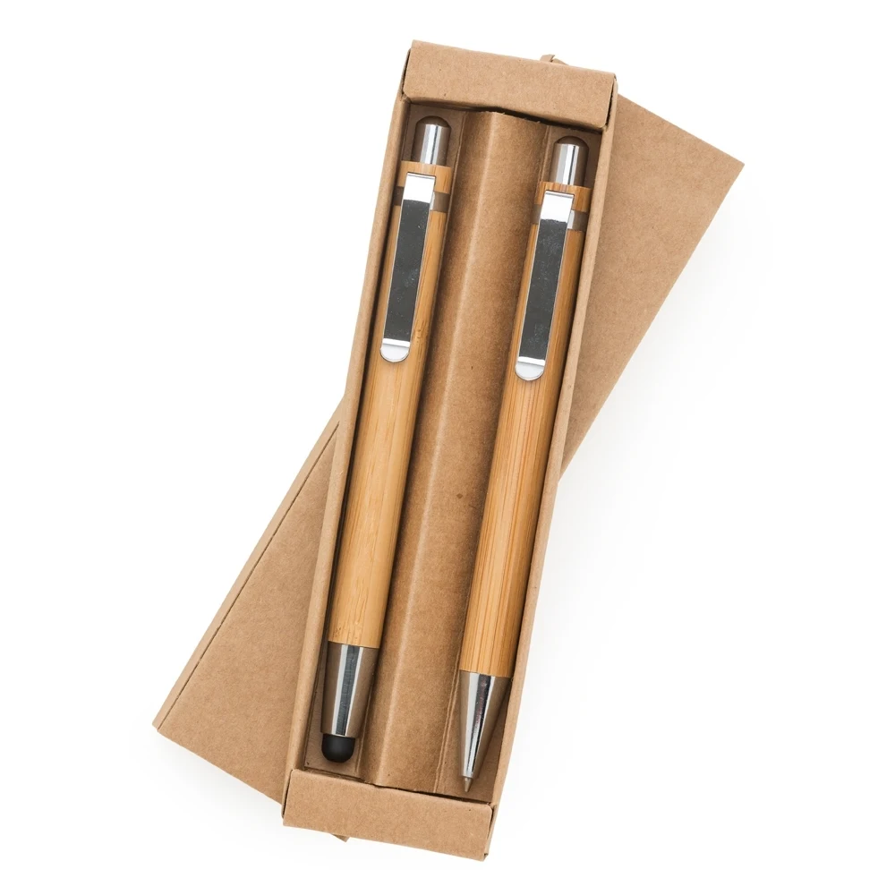 Kit Ecológico Caneta e Lapiseira Bambu, cor BAMBU