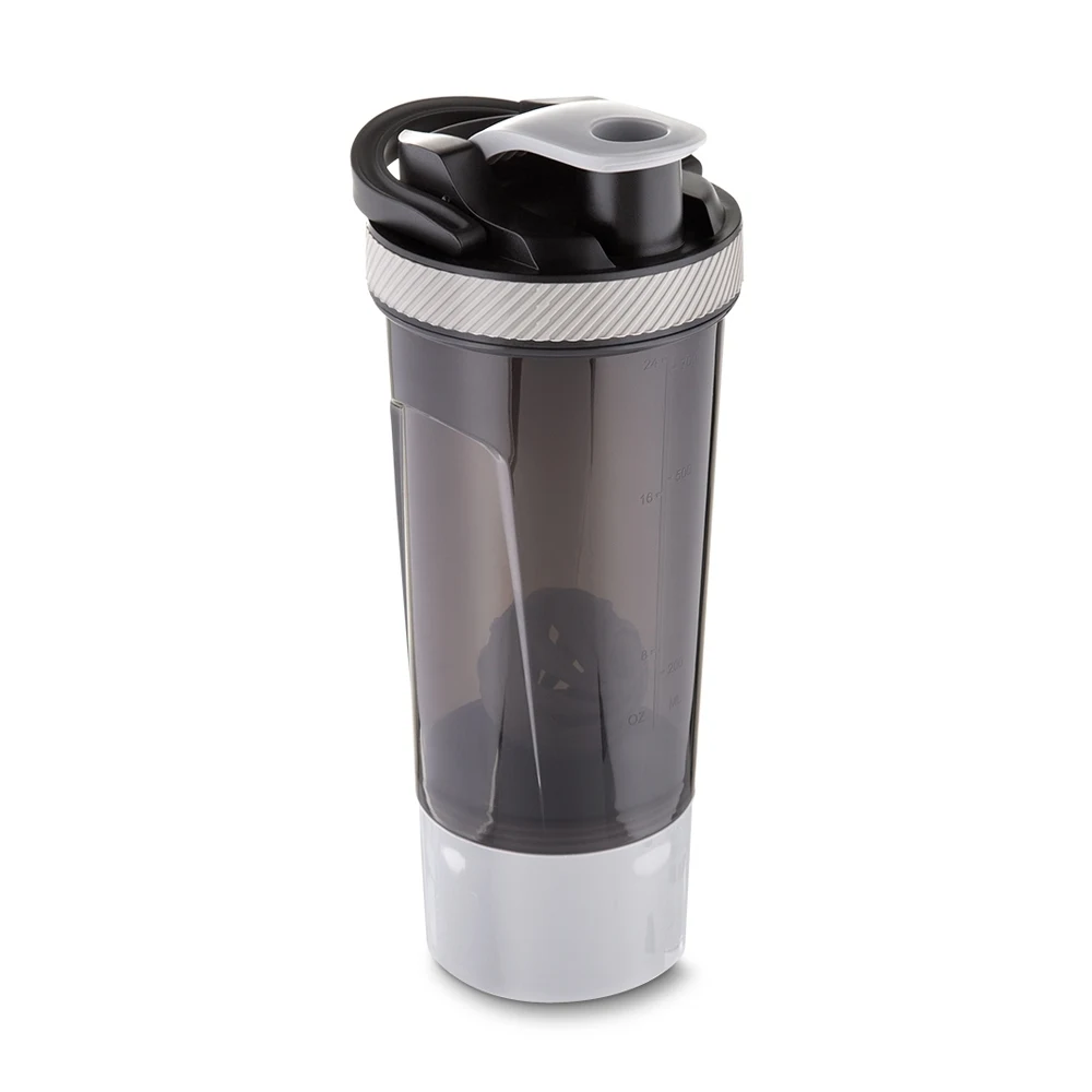 Coqueteleira 750ml Porta Suplemento, cor PRETO