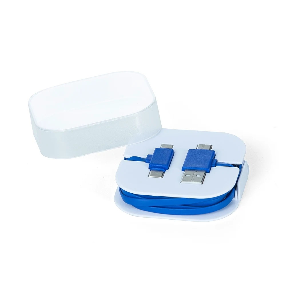 Cabo 4 em 1 com Case Suporte, cor AZUL