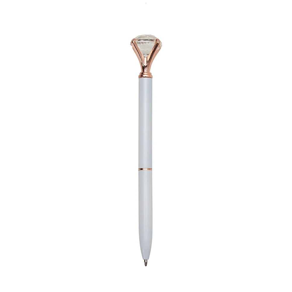 Caneta Metal Diamante, cor BRANCO