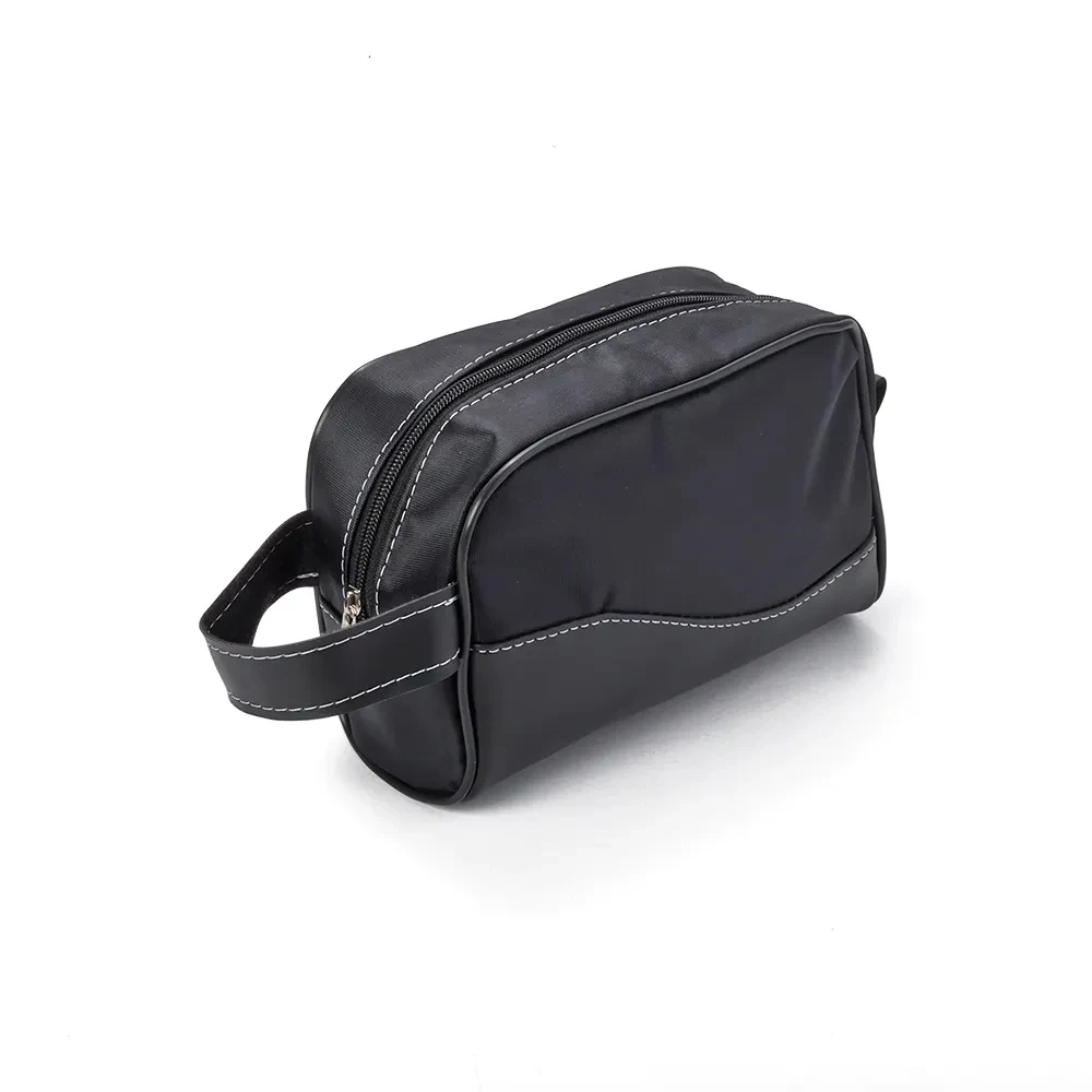 Nécessaire de Couro Sintético e Nylon, cor PRETO