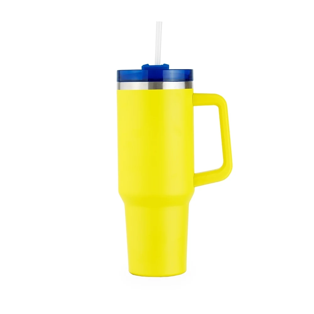 Caneca Térmica 1,2L, cor AMARELO COM AZUL