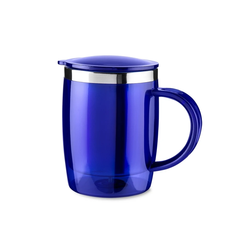 Caneca Plástica 400ml, cor AZUL