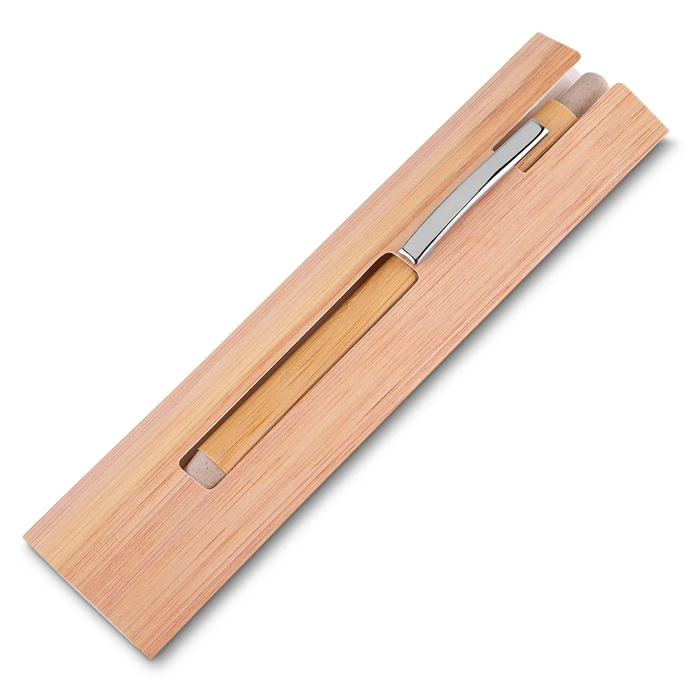 Caneta Ecológica de Bambu com Estojo, cor BAMBU