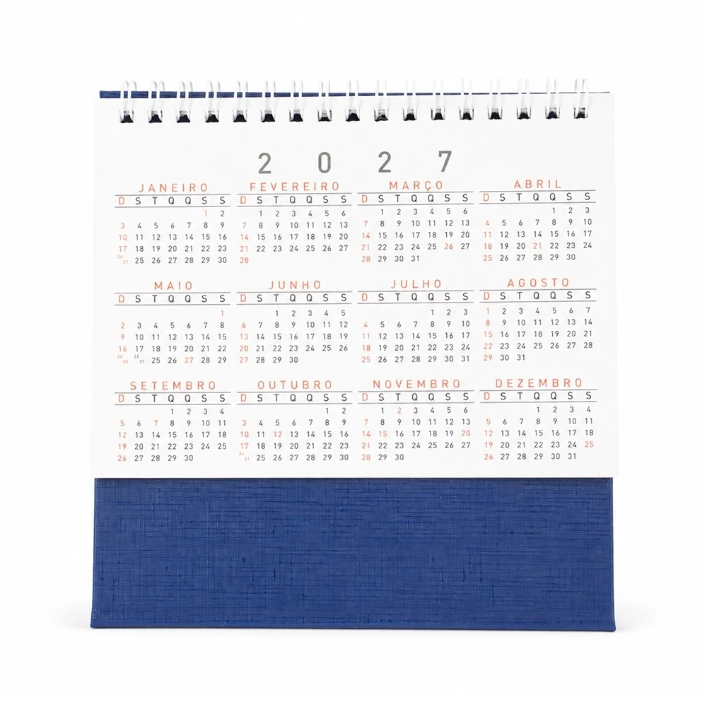 Calendário de Mesa 2027, cor AZUL