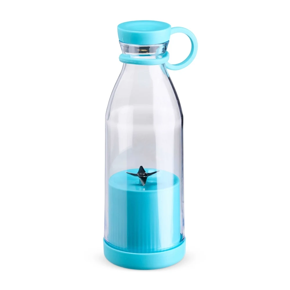 Garrafa com Misturador 380ml, cor AZUL