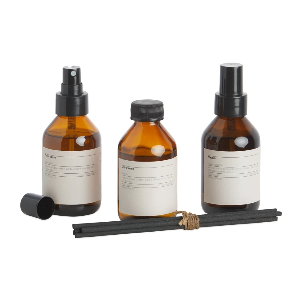 Kit com 3 Aromas para Ambiente, cor MARROM