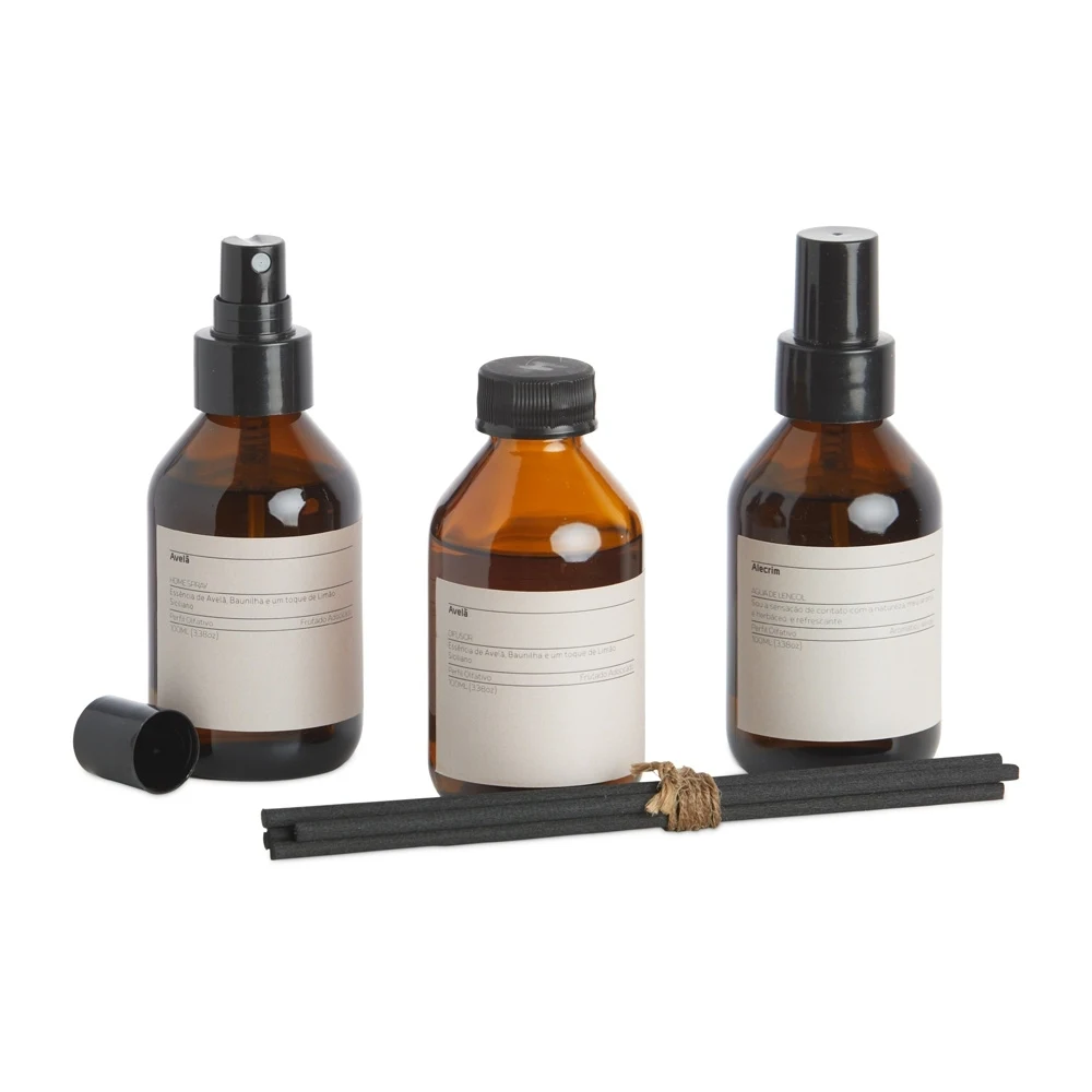 Kit com 3 Aromas para Ambiente, cor MARROM