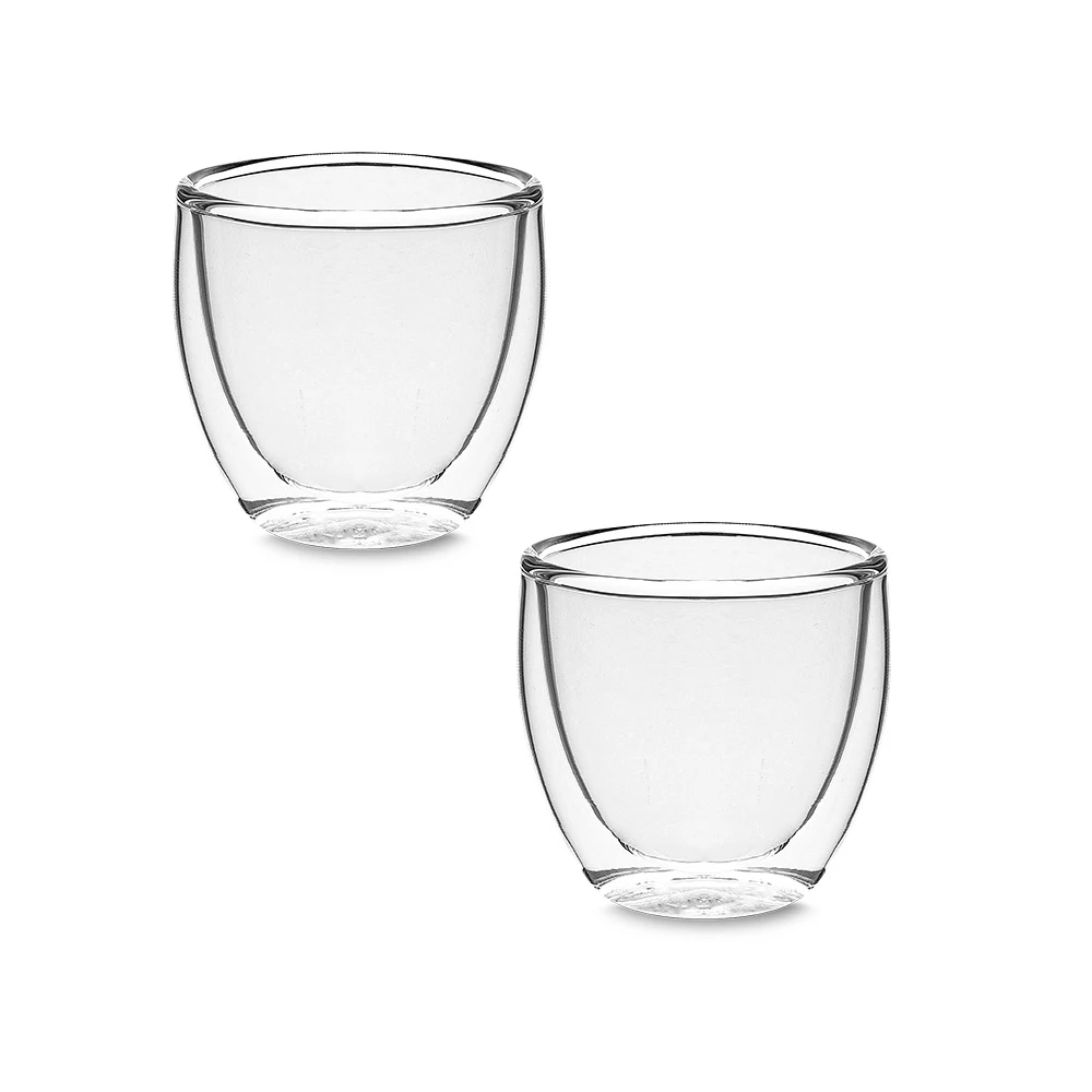 Kit com 2 Copos de Vidro, cor TRANSPARENTE
