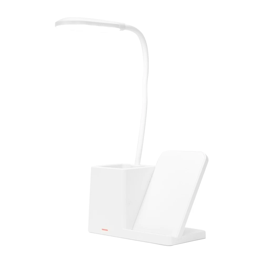 Luminária Led com Carregamento via Indução e Porta-caneta, cor BRANCO