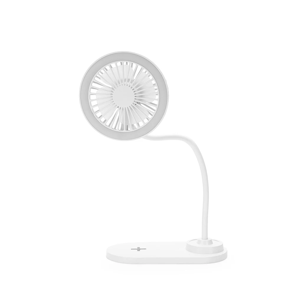 Ventilador com Led e Carregamento via Indução, cor BRANCO
