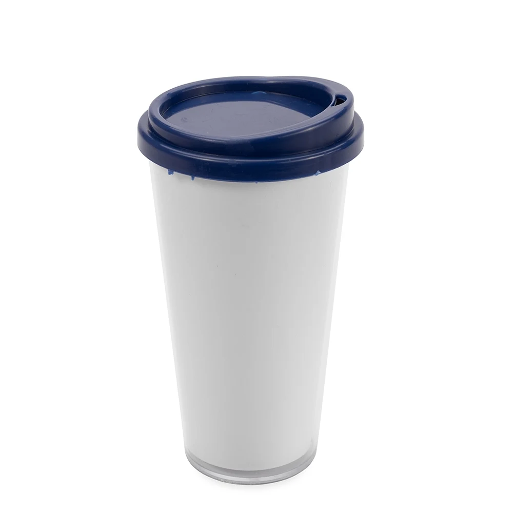 Copo Plástico Duplo 400ml, cor AZUL