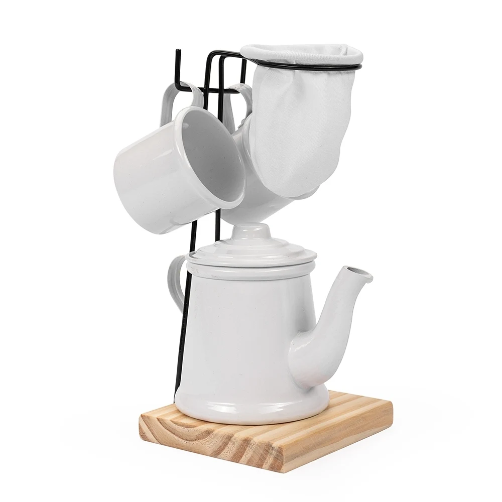Kit Café 4 Peças, cor BRANCO