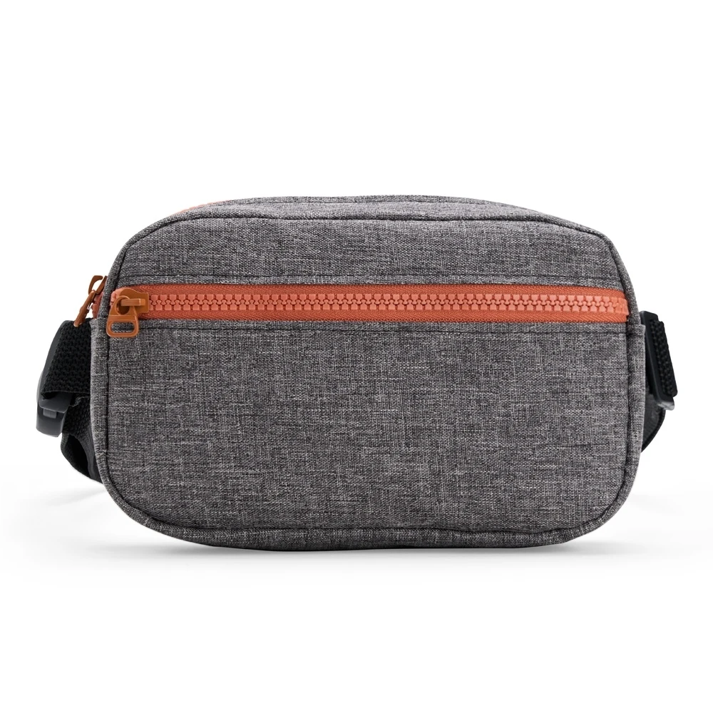 Pochete Oxford, cor CINZA COM MARROM