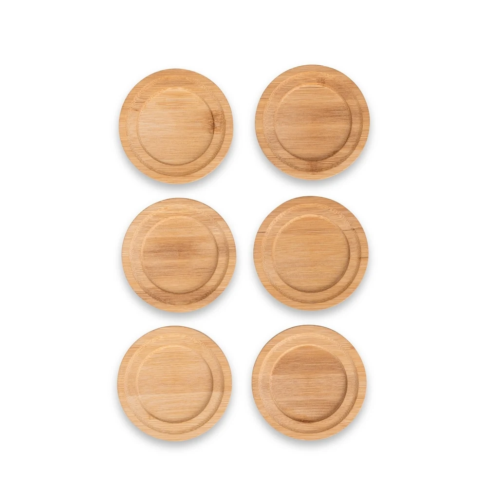 Kit Porta-Copos Bambu 6 Peças, cor BAMBU