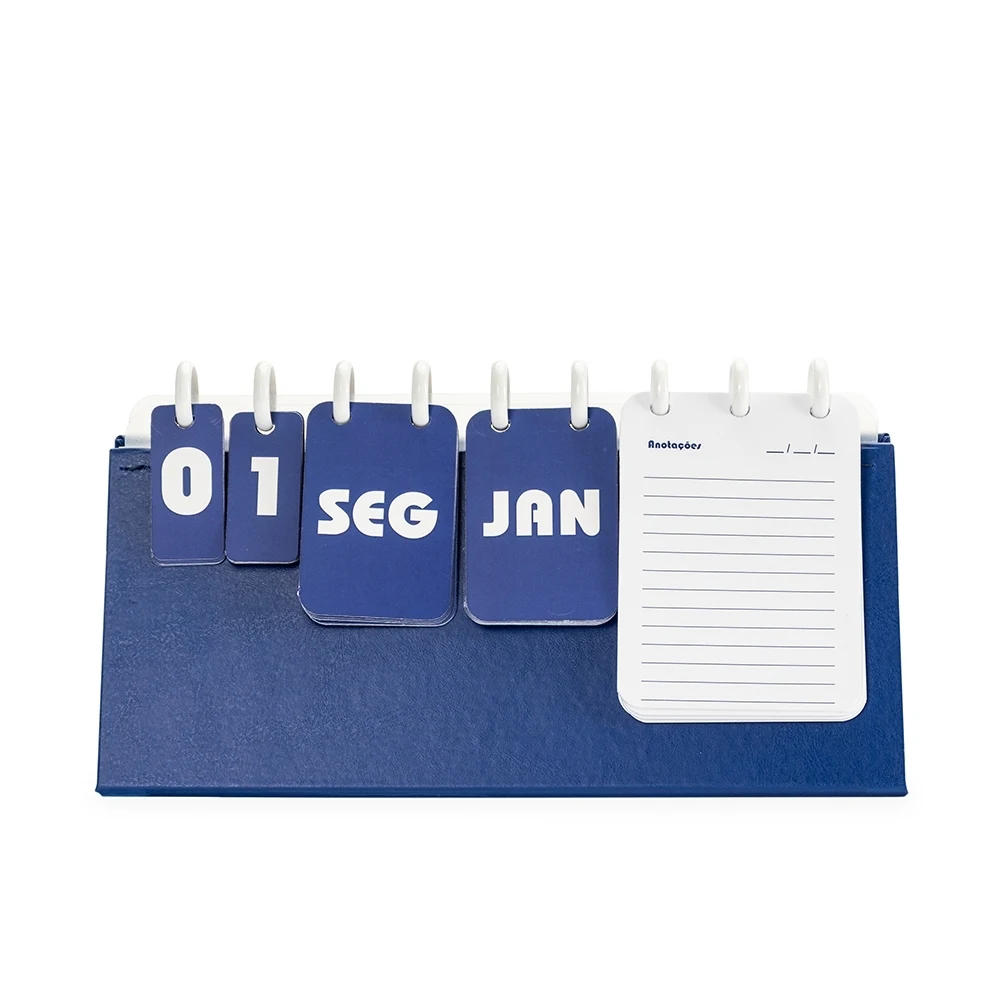 Calendário Permanente de Mesa Disco, cor AZUL