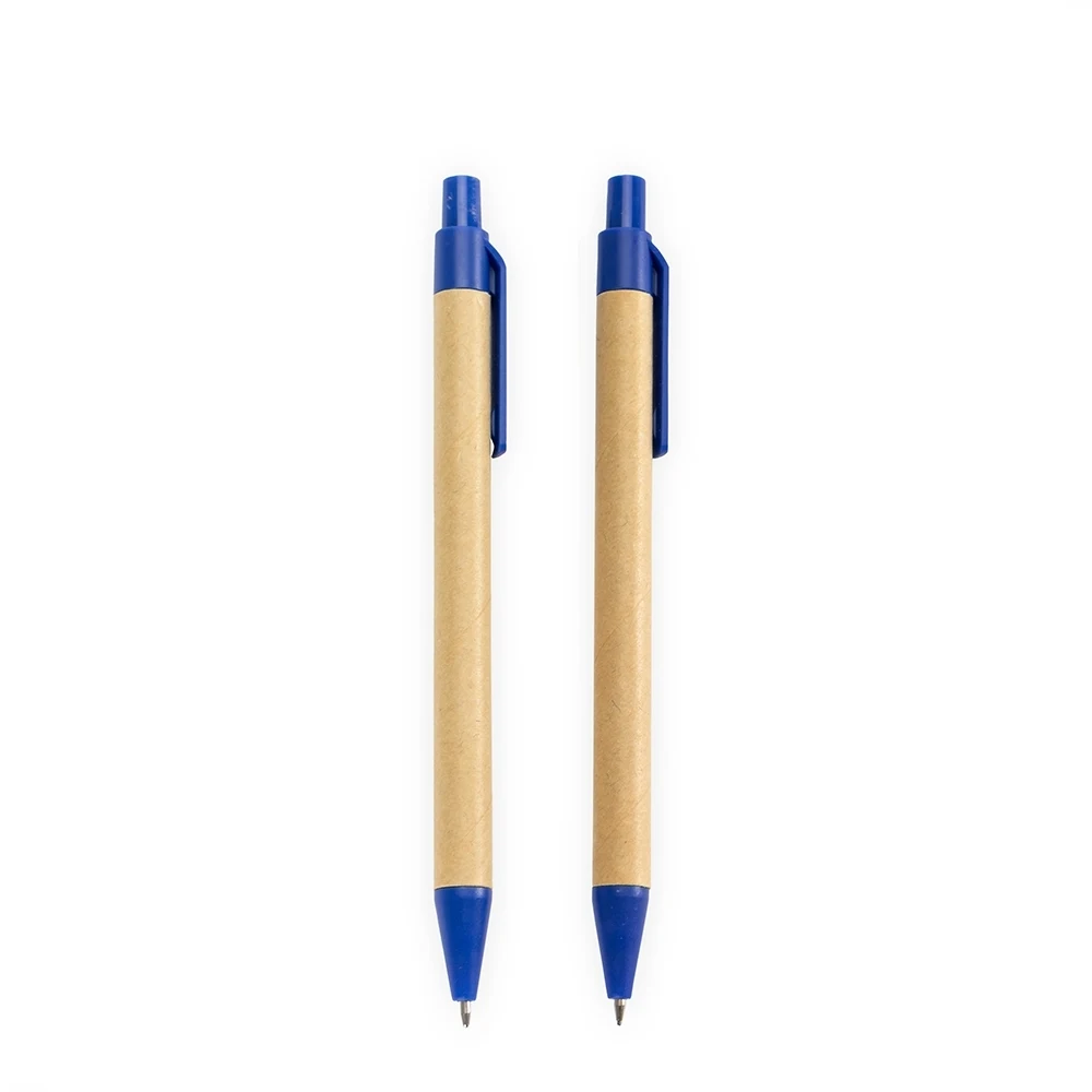 Kit Ecológico Caneta e Lapiseira Papelão, cor AZUL