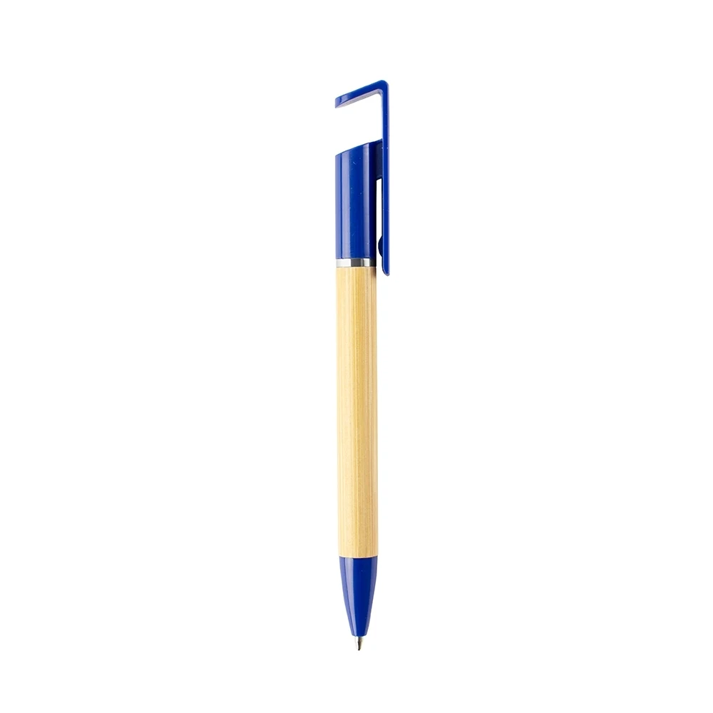 Caneta Ecológica com Suporte para Celular, cor AZUL