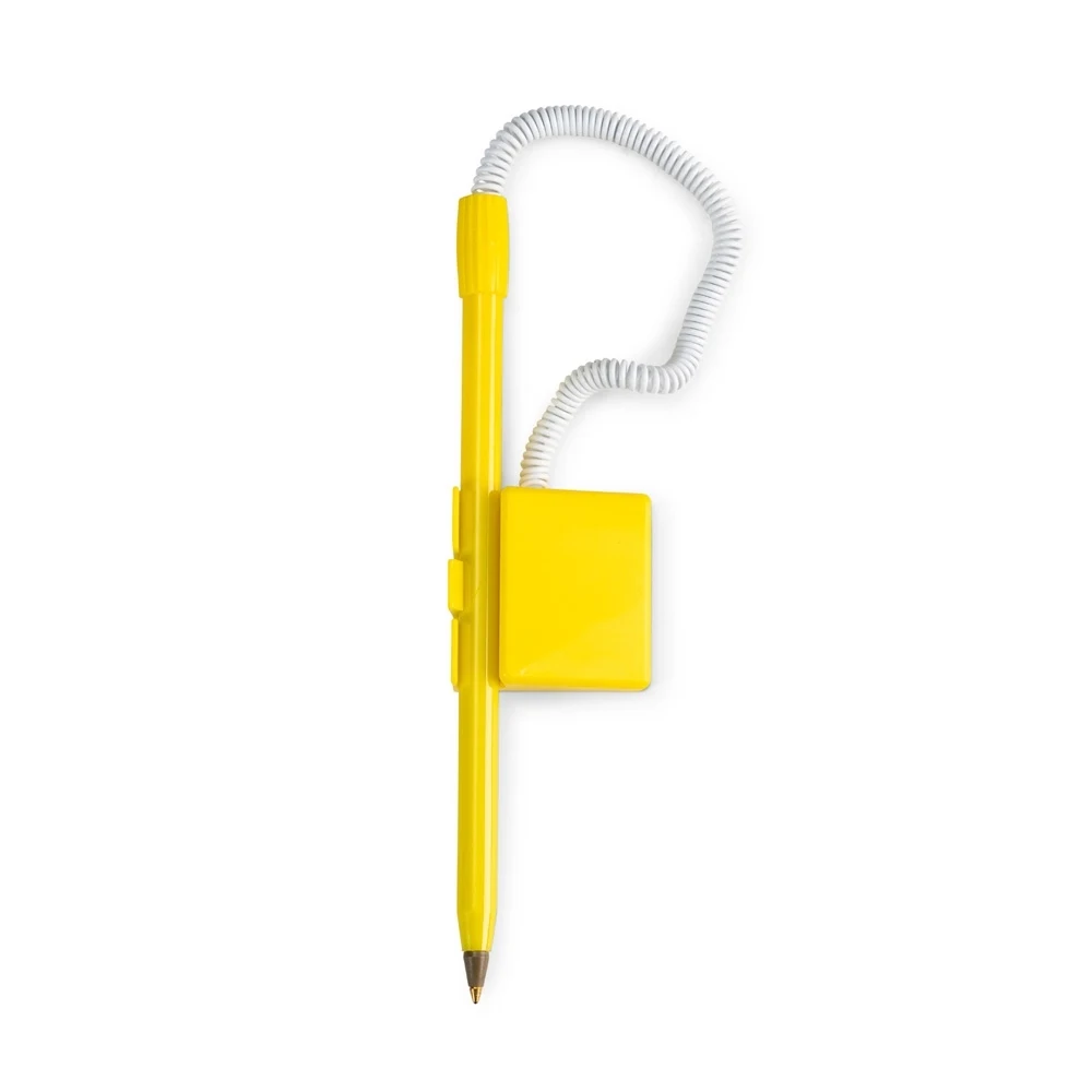 Caneta Balcão Plástica, cor AMARELO
