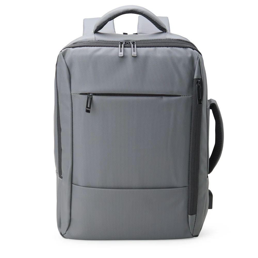 Mochila Couro Sintético USB 25L, cor CINZA